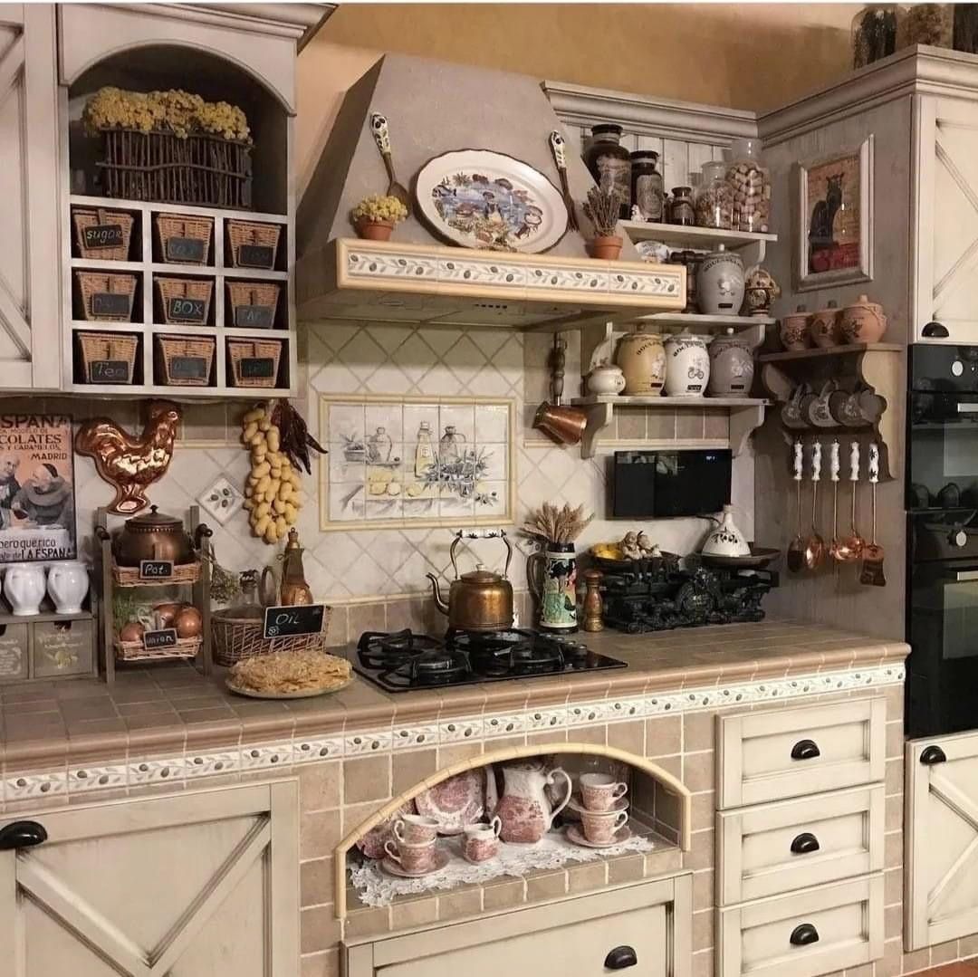 cucina in muratura bianca