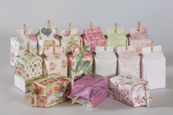 Scatoline portaconfetti shabby chic