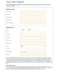 Registrazione su Ticket One