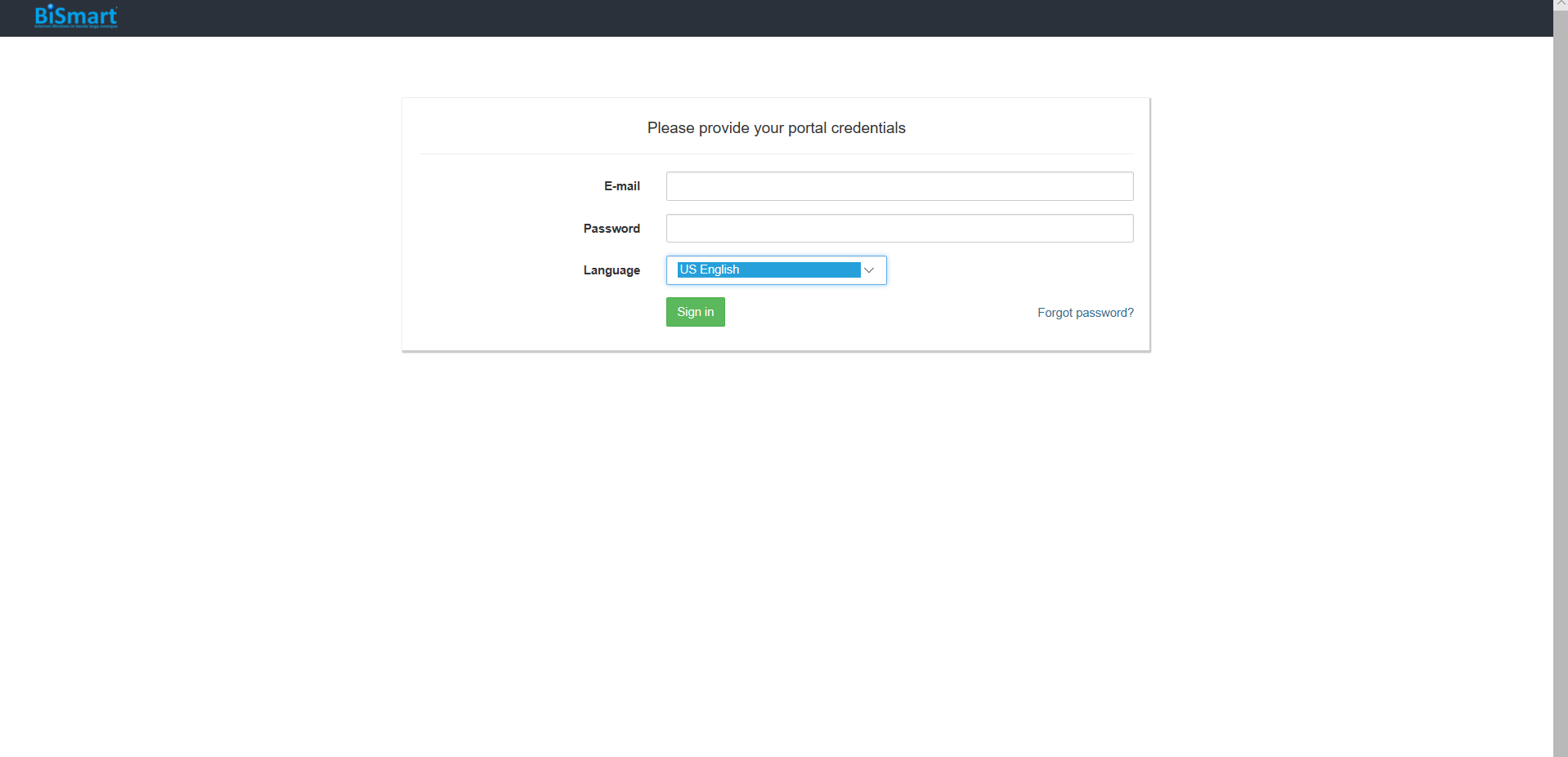 Accesso area clienti bismart
